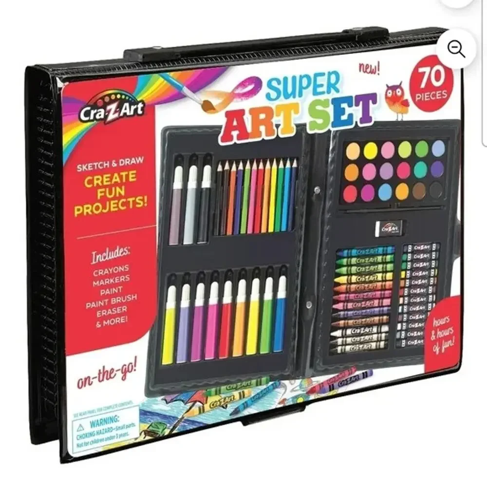 Cra-Z-Art Super Art Set-70 Piece Set Toy for Creative Exploration, Best Gift